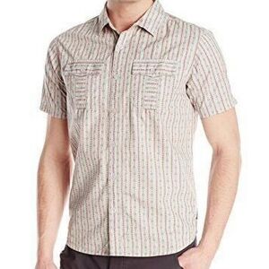 Prana Torres 100% Organic Cotton Button Down Short Sleeve Shirt